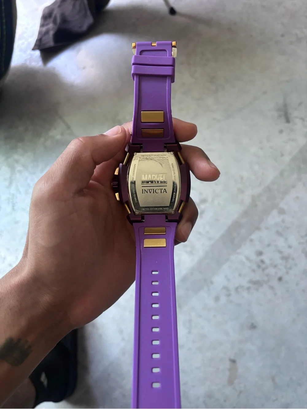 Invicta Marvel Thanos Chronograph Watch 43163 Purple Gold Limited Edition 100M